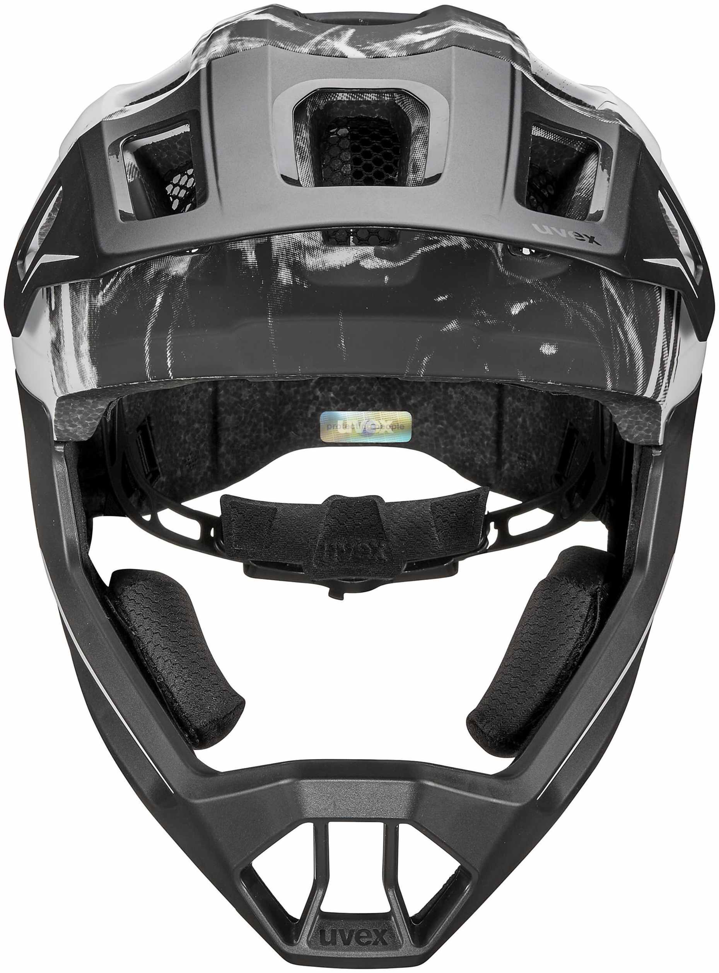 uvex React Jr. Fullface Kinderhelm Black-White Matt