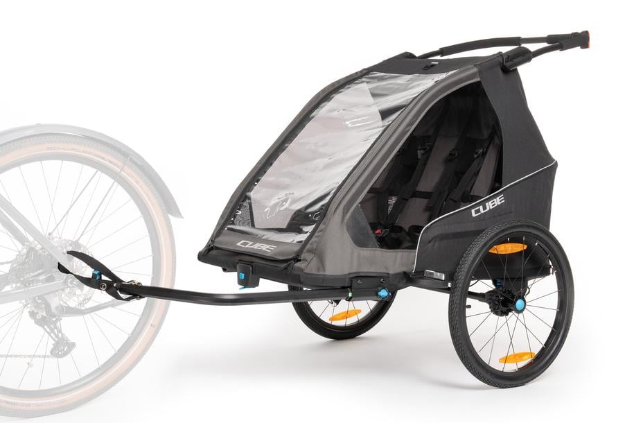 Cube Kinder Fahrradanhänger Double PURE black, grey