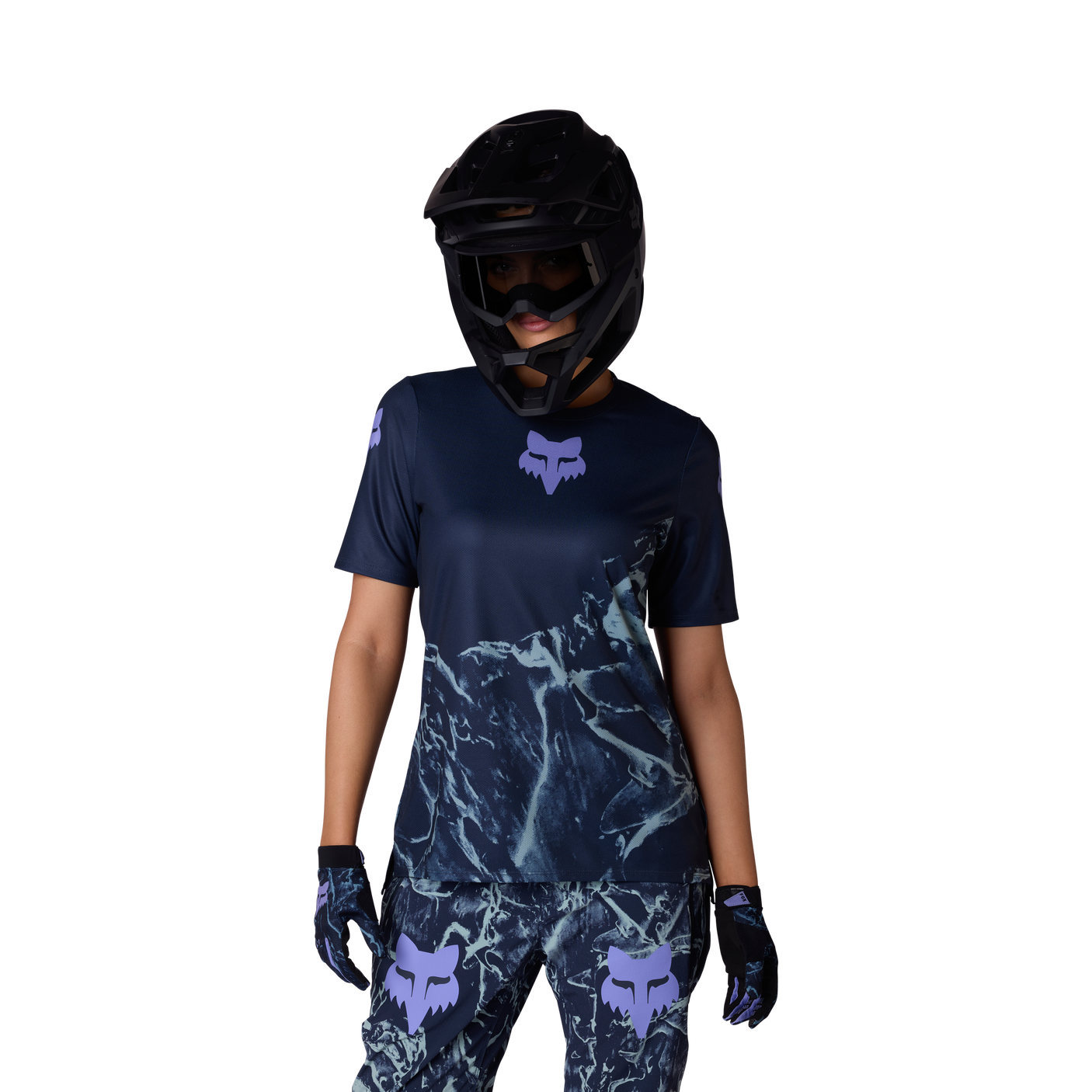 Fox W Ranger SS Jersey Img Print Arctic Blue