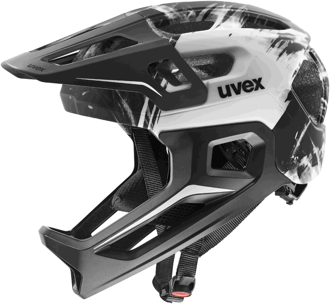 uvex React Jr. Fullface Kinderhelm Black-White Matt