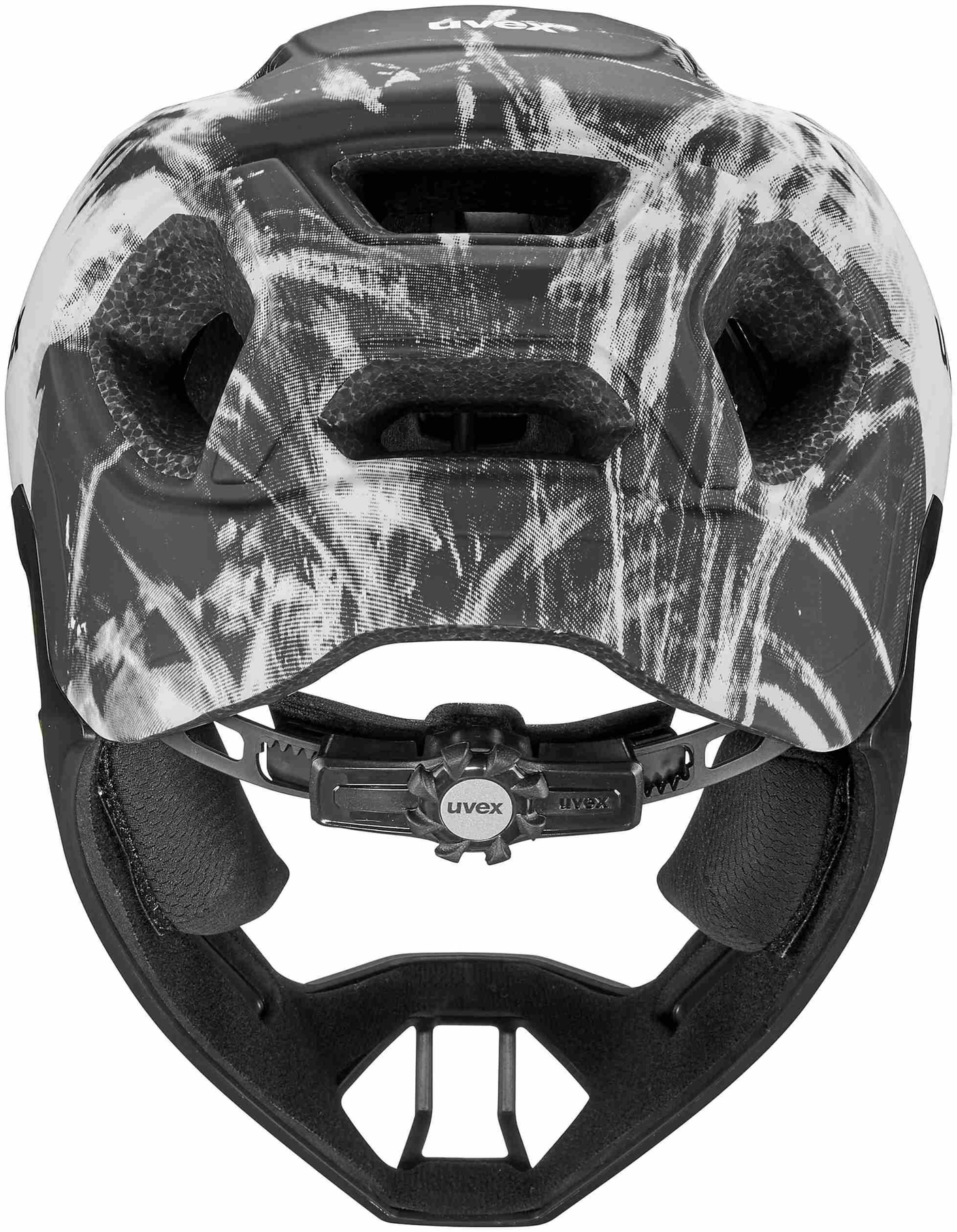 uvex React Jr. Fullface Kinderhelm Black-White Matt