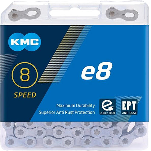 KMC E8 EPT Kette 6/7/8-fach 122 Glieder E-25 silber
