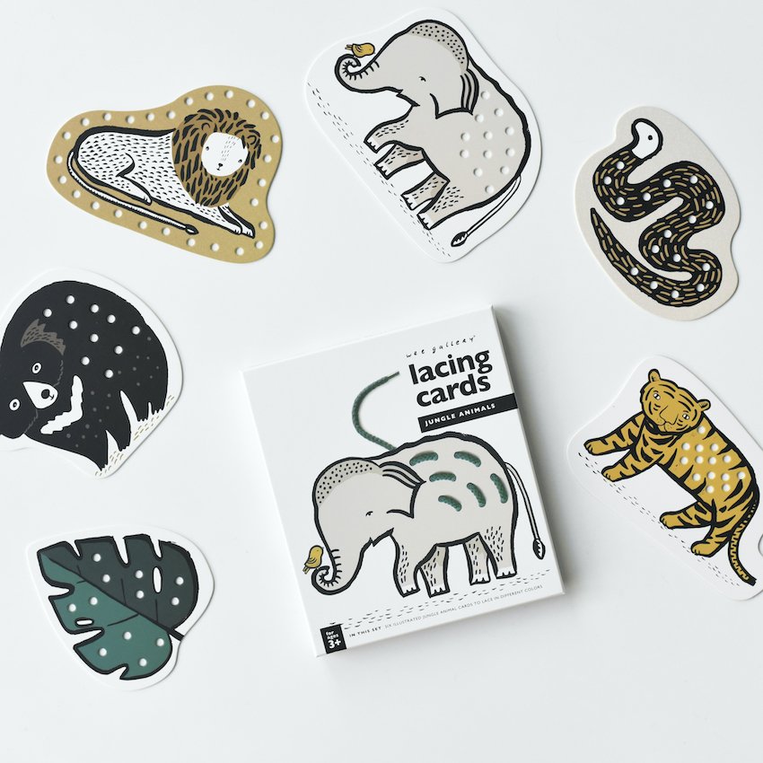 Tarjetas de cordones para coser de Wee Gallery