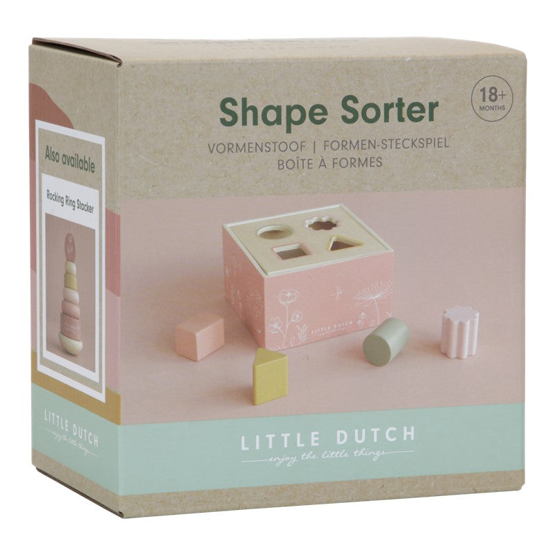 Encajable de madera formas geométricas Flores Rosa de Little Dutch