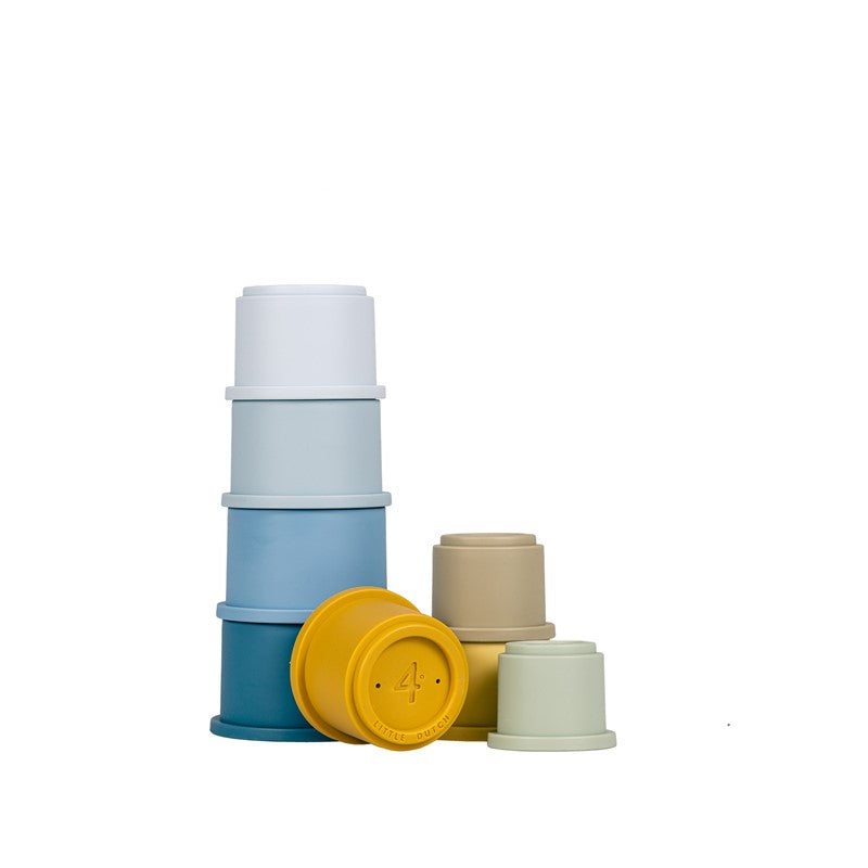Juego de 8 Cubos Apilables Azul Little Dutch