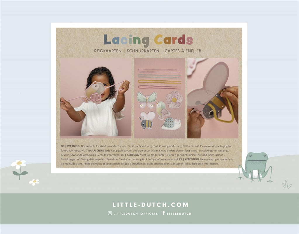 Tarjetas para enlazar cordones Flores Little Dutch
