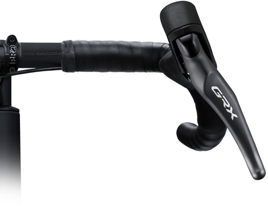 Shimano GRX ST-RX820-LA/BR-RX820 Scheibenbremsset Vorne Flat Mount für Vario-Sattelstütze grau/schwarz