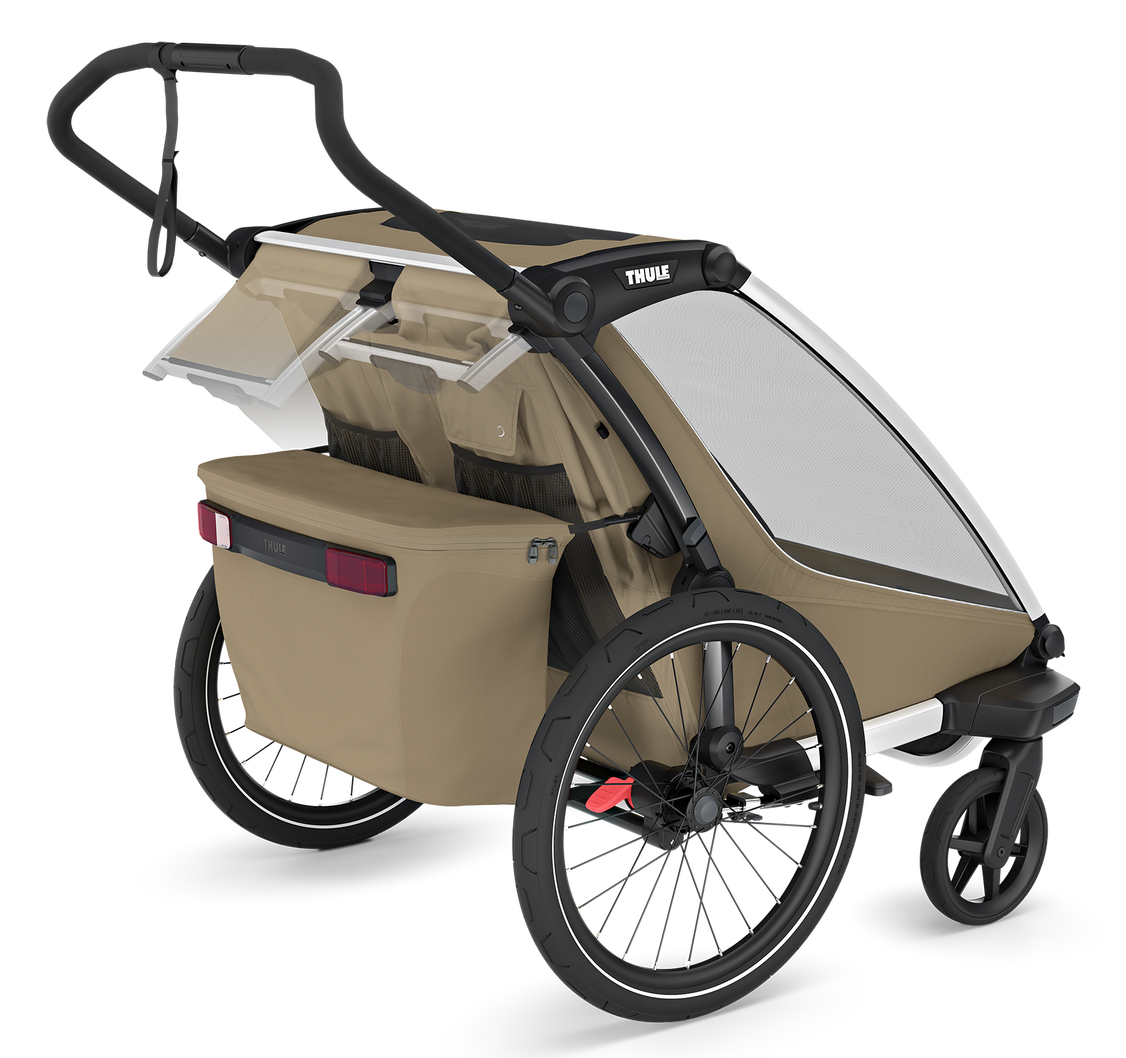 Thule Chariot Cross 2 Double Kinderanhänger  faded khaki