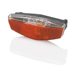 XLC Gepäckträger LED Batterieleuchten-Set inkl Reflektor mit USB-Ladebuchse