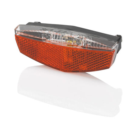 XLC Gepäckträger LED Batterieleuchten-Set inkl Reflektor mit USB-Ladebuchse