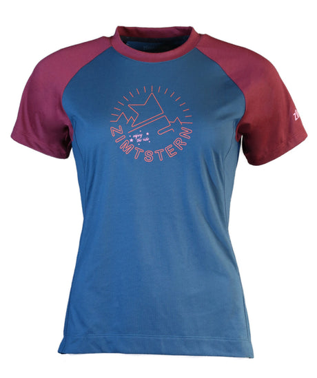 Zimtstern PureFlowz Shirt SS Wmns French Navy/Windsor Wine