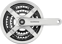Shimano FC-TY501 Kurbelgarnitur 6/7/8-fach 48-38-28 Zähne mit Kettenschutzring silber – aktuelle Variante