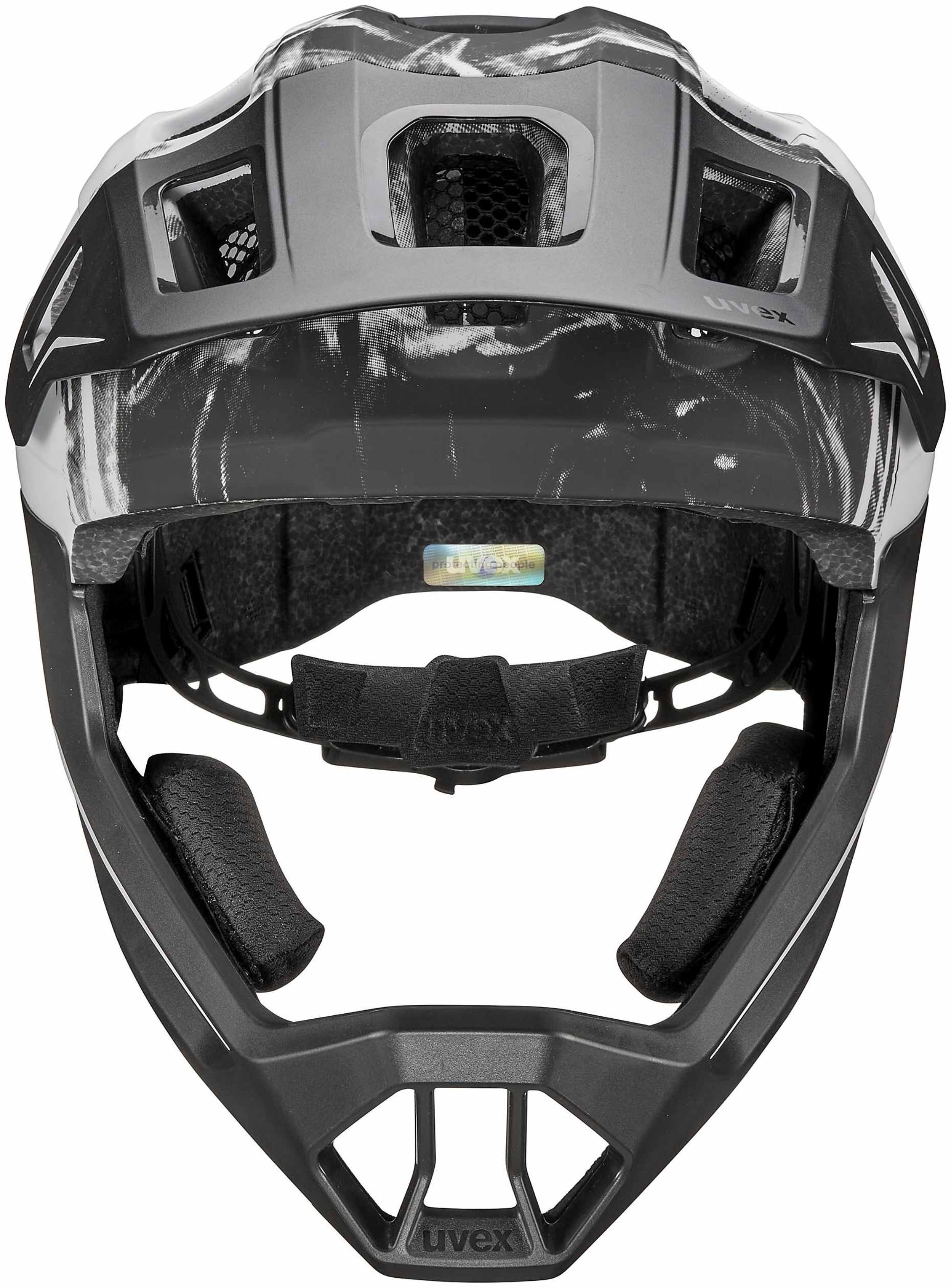uvex React Jr. Fullface Kinderhelm Black-White Matt