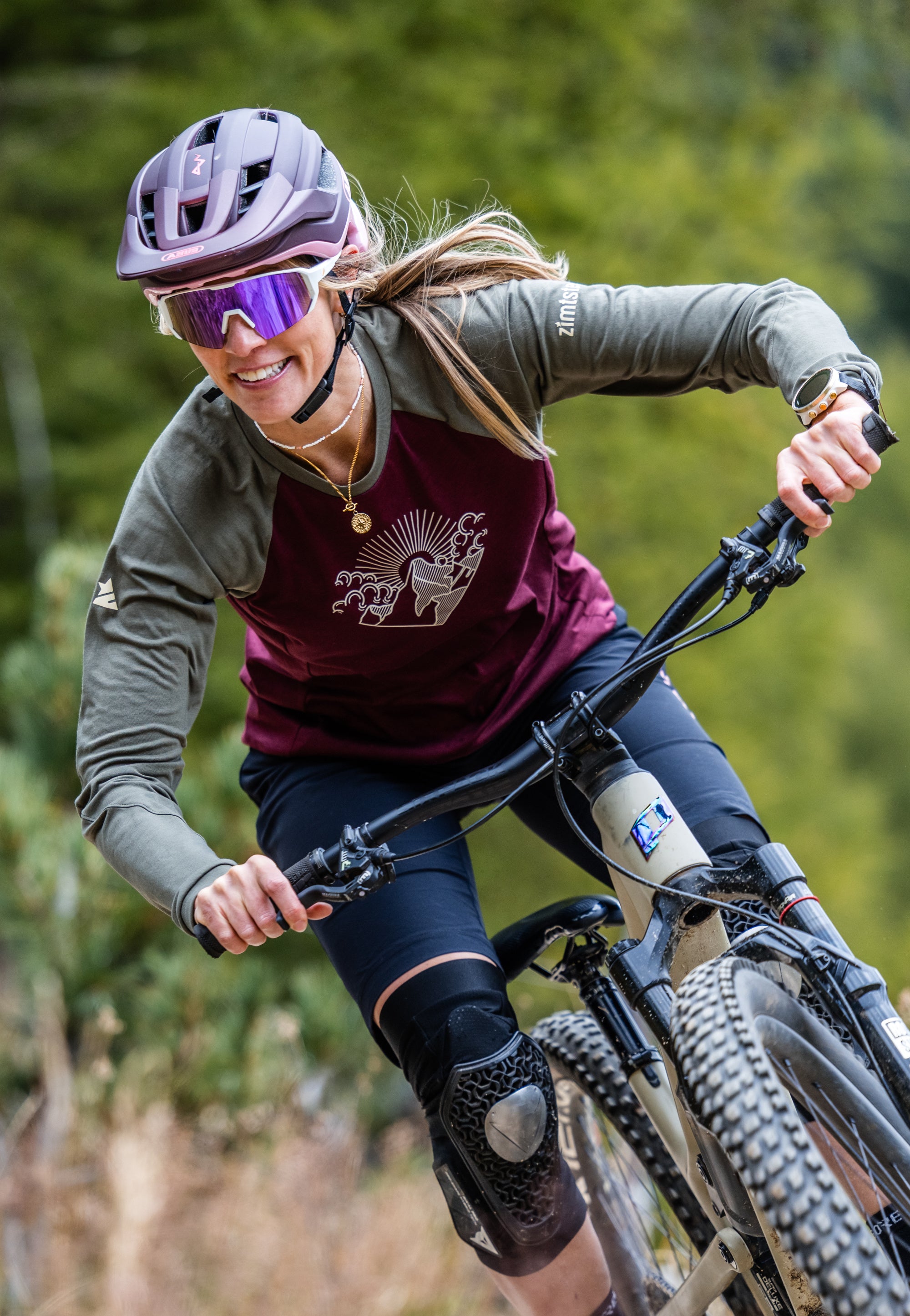 Zimtstern PureFlowz Shirt LS Wmns Windsor Wine/Dusty Olive