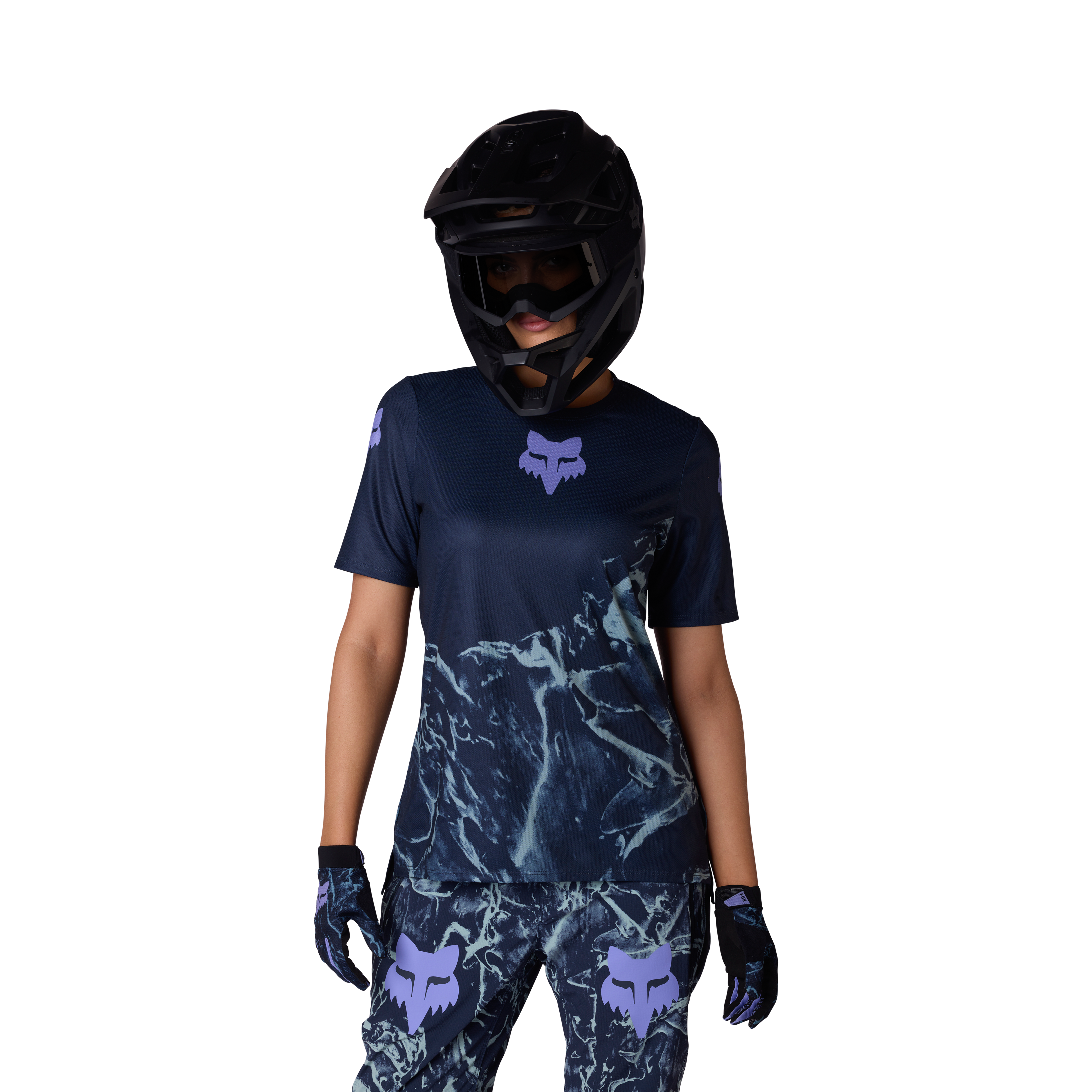 Fox W Ranger SS Jersey Img Print Arctic Blue