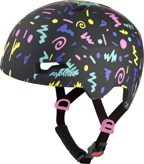 Alpina Hackney Kinder/Jugend Helm schwarz matt, Konfetti