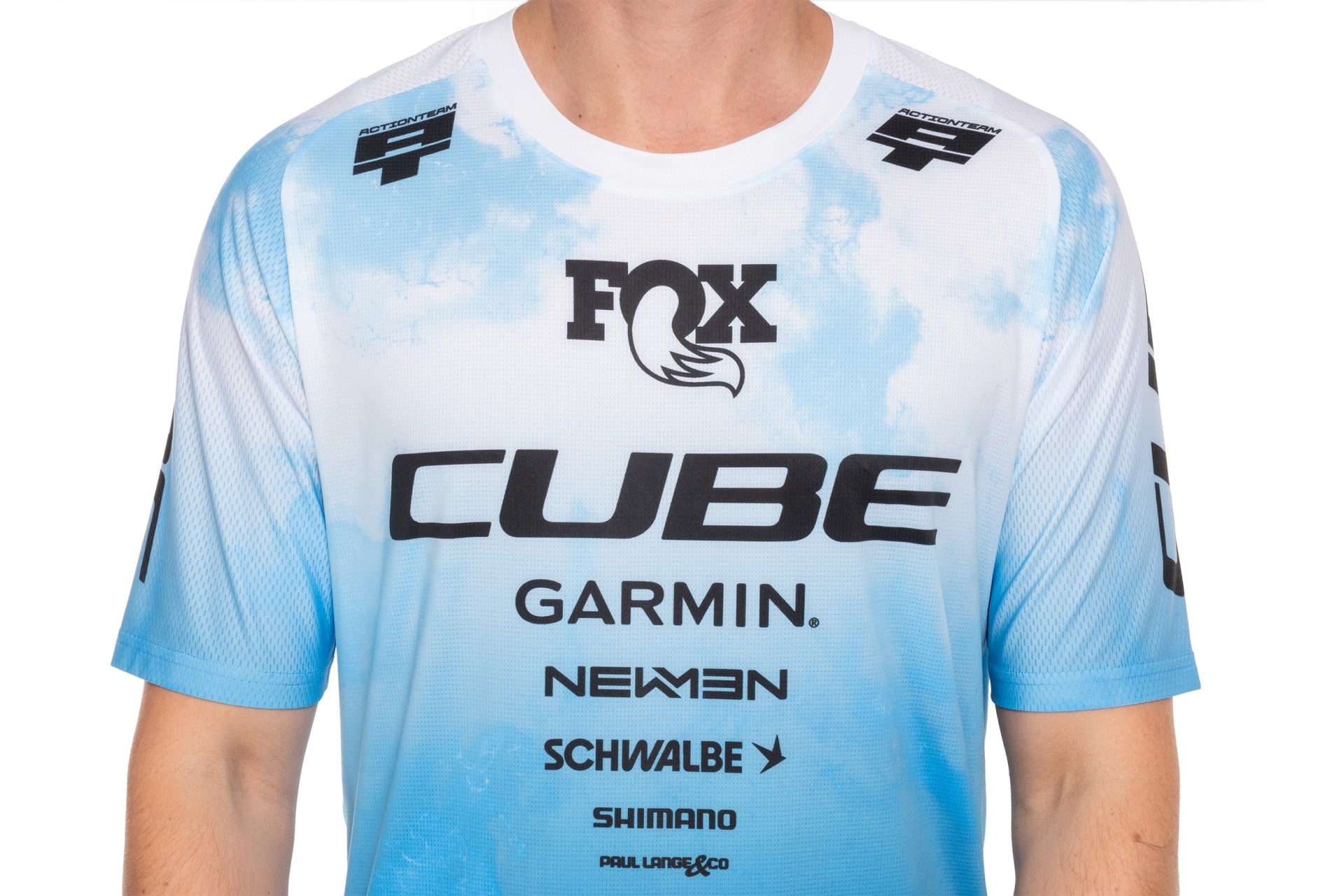 CUBE MTB Trikot X Actionteam kurzarm Herren topas blue