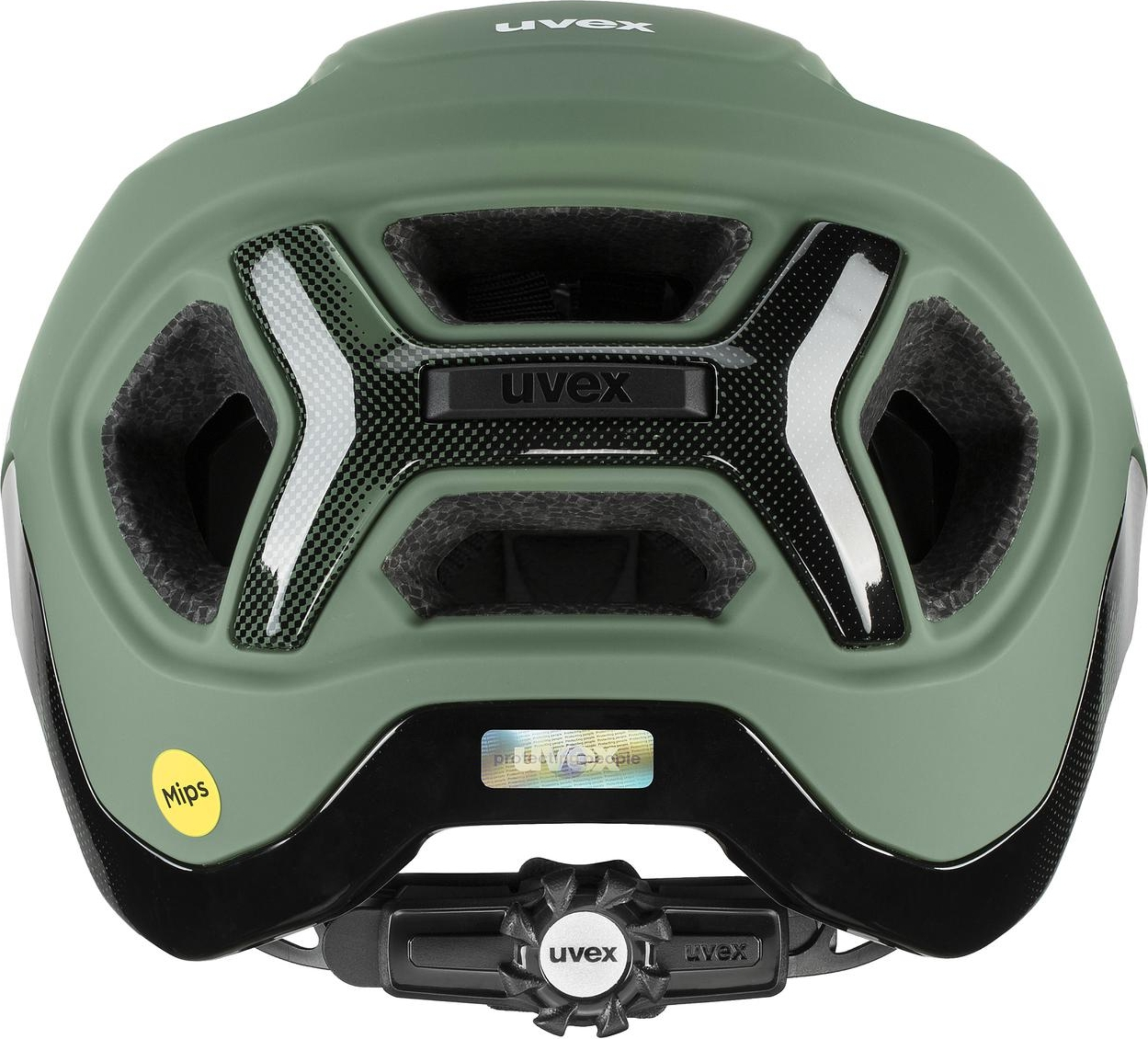 uvex React Mips MTB-Helm Moss Green-Black Matt