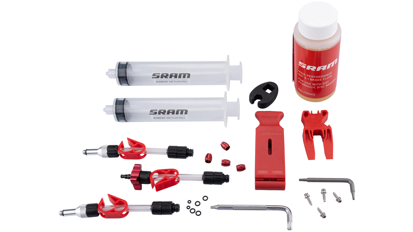 SRAM Entlüftungskit Standard Standard (DOT) V2 inkl. DOT 5.1. Bremsflüssigkeit transparent/rot