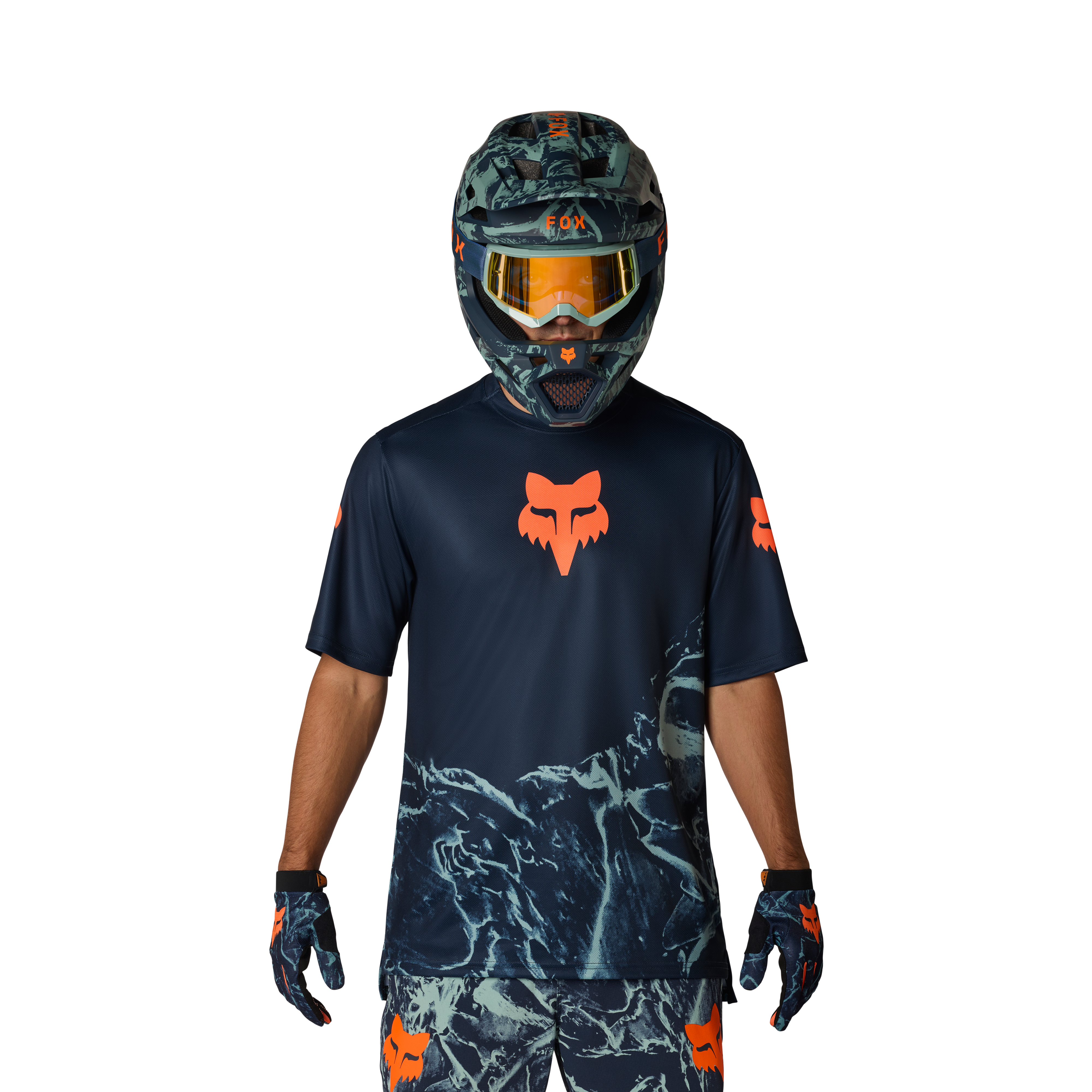 Fox Ranger SS Jersey Img Print Arctic Blue