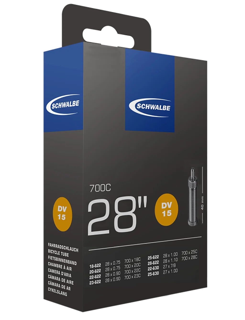 Schwalbe DV 15 28" Schlauch 18/28-622/630