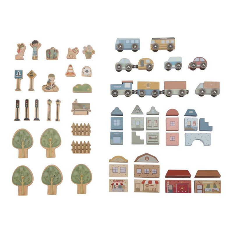 Ciudad sistema de trenes de madera FSC de Little Dutch