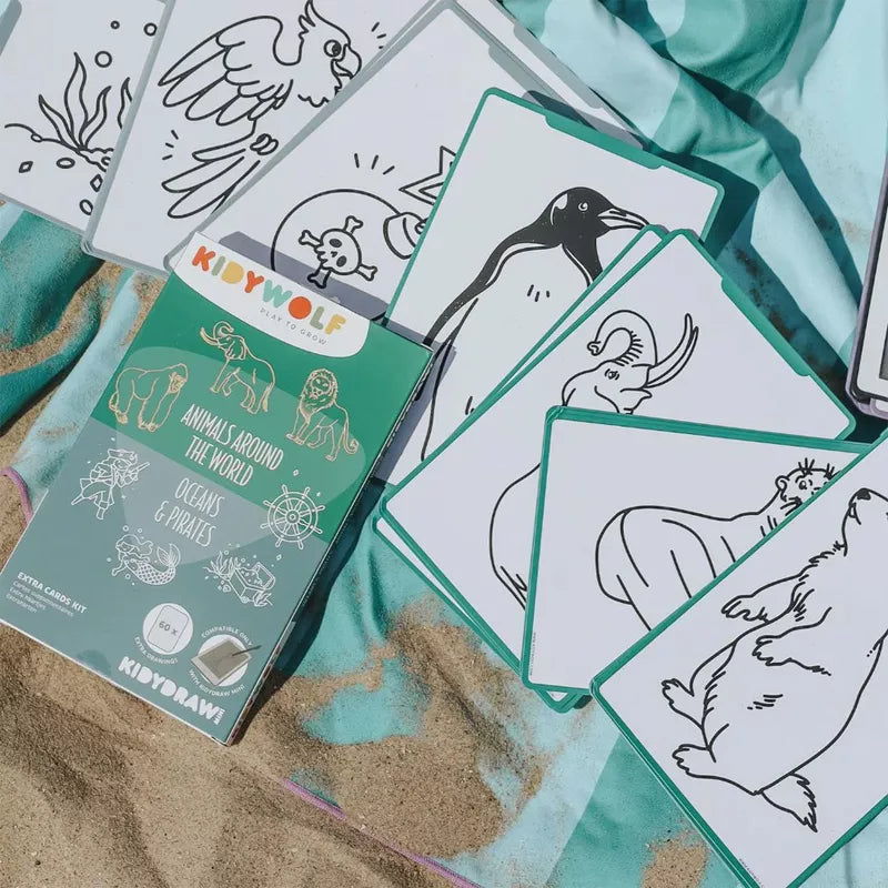 Set de plantillas Piratas y Animales del mundo Kidydraw - Kidywolf