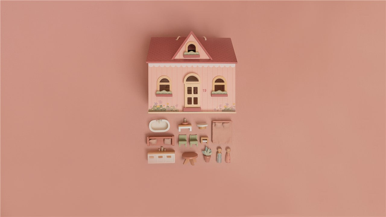 Casa de muñecas portable madera FSC Little Dutch