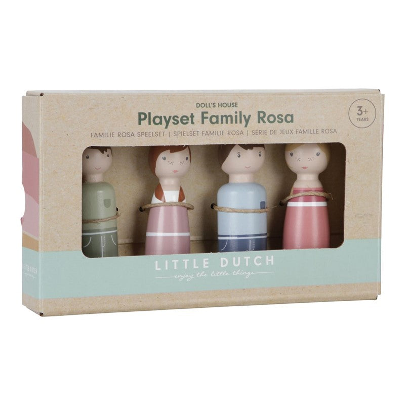 Set familia Rosa para casa de muñecas de Little Dutch