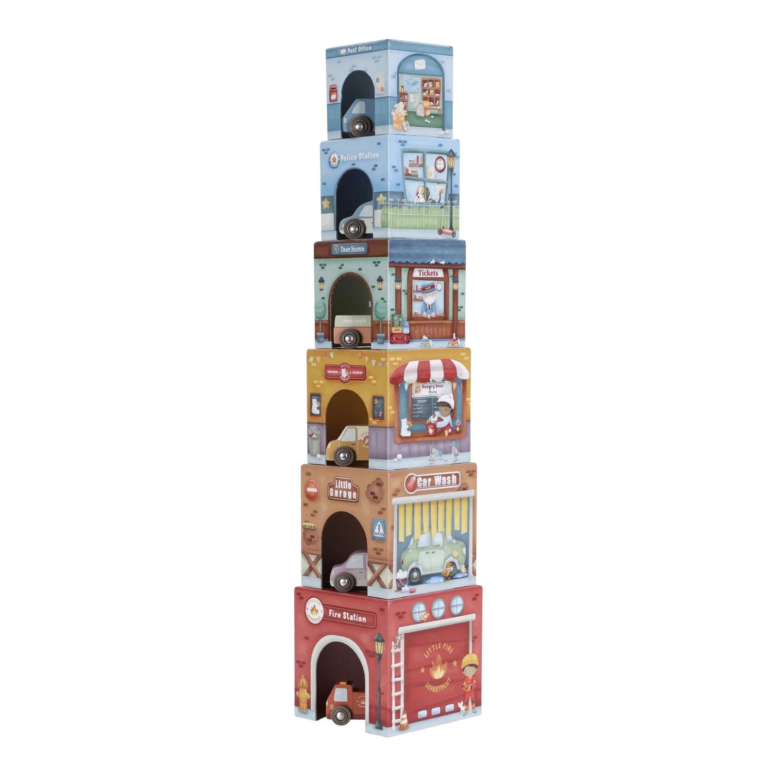 Torre encajable ciudad con coches Little Dutch