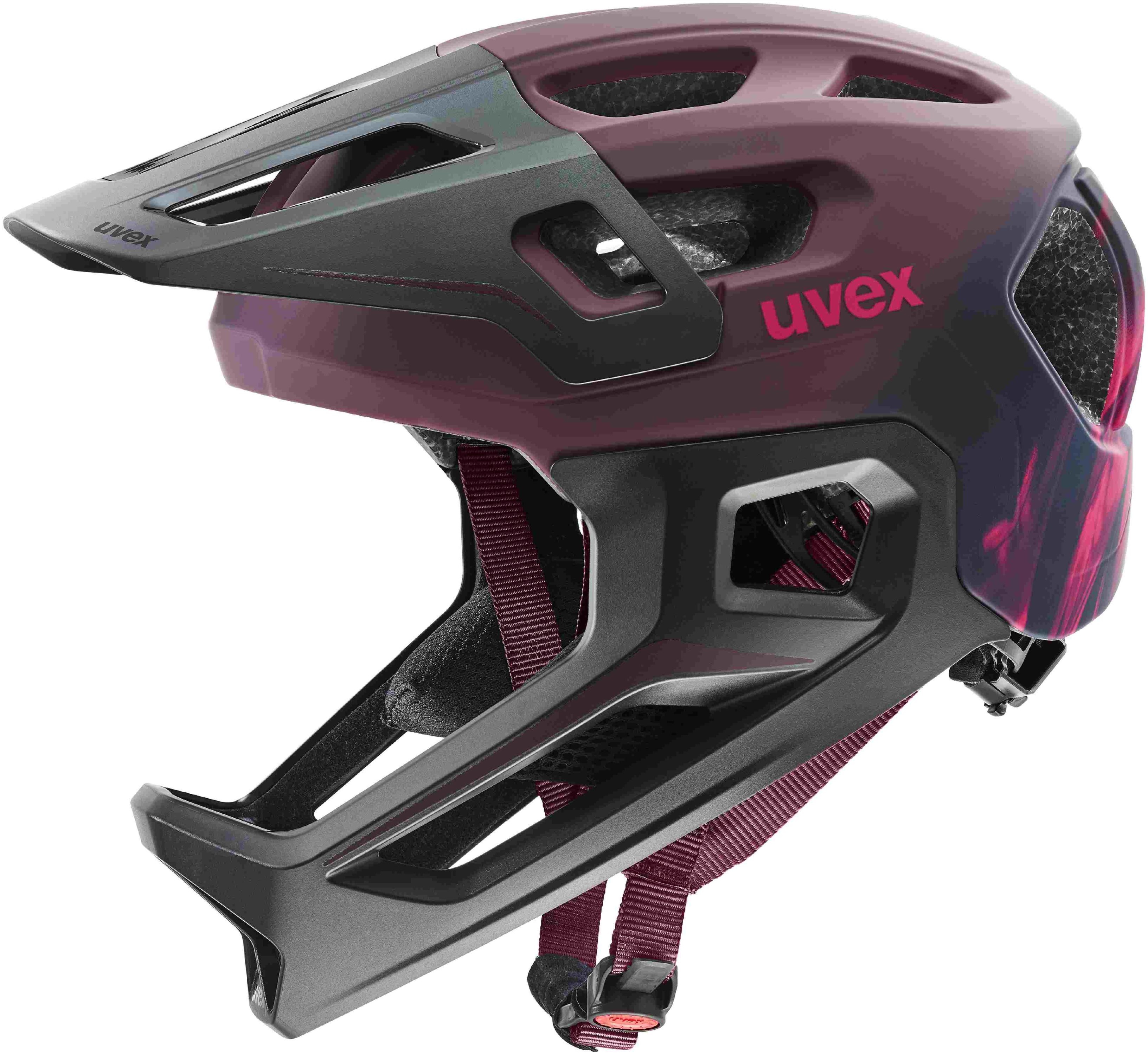 uvex React Jr. Fullface Kinderhelm Cranberry Matt