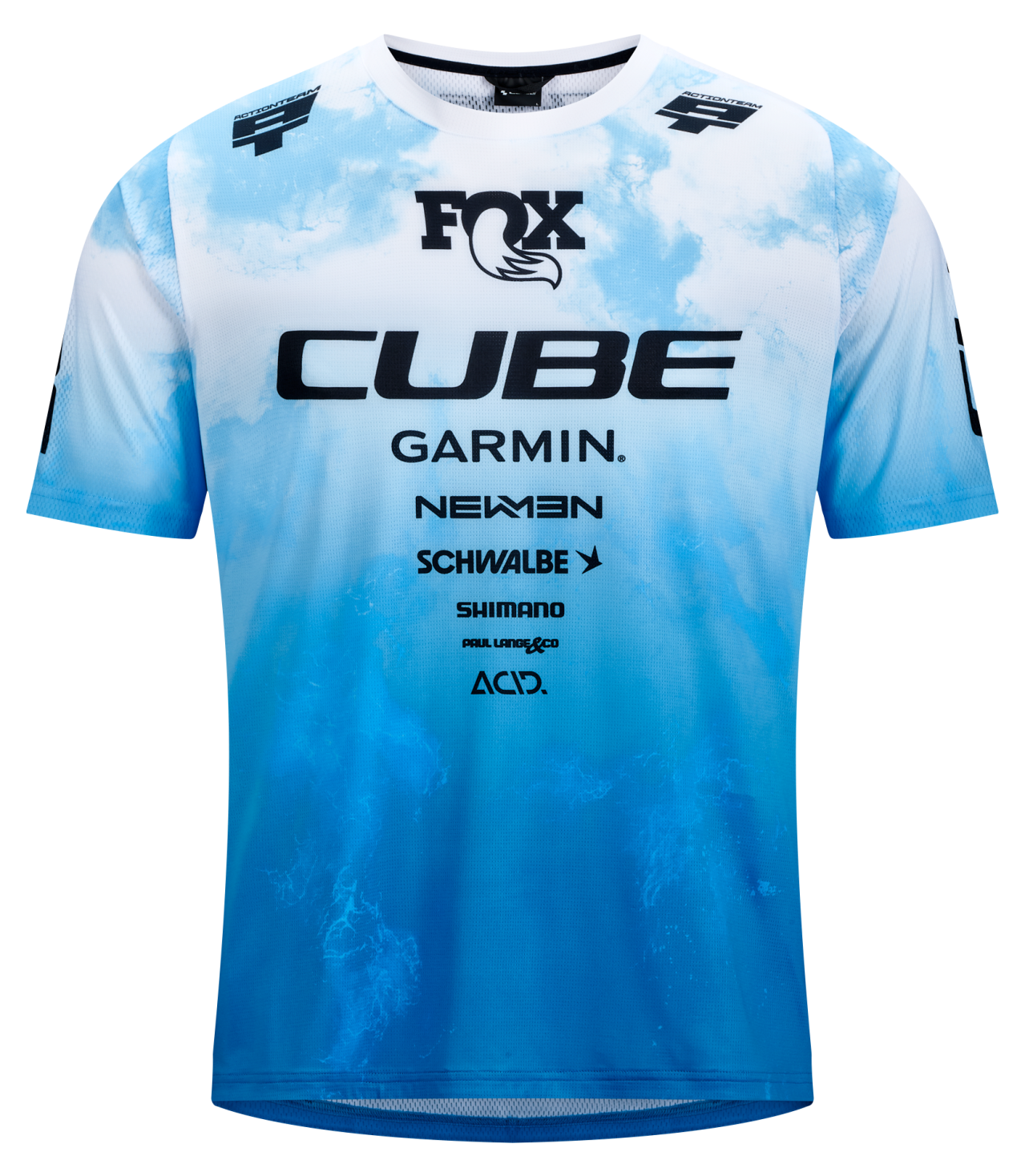 CUBE MTB Trikot X Actionteam kurzarm Herren topas blue