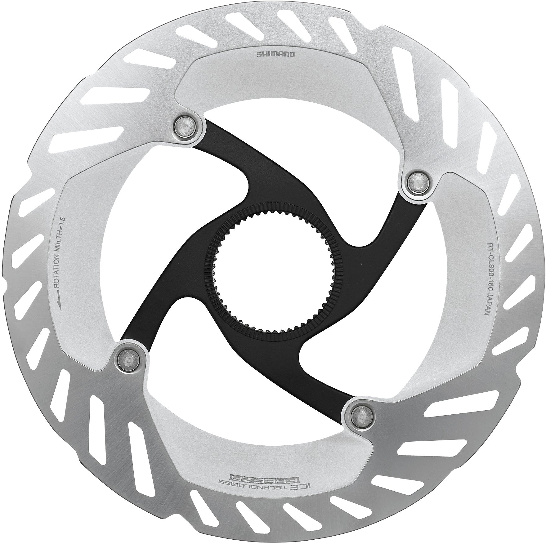 Shimano RT-CL800 Bremsscheibe Centerlock Verschlussring mit Innenverzahnung, 160mm