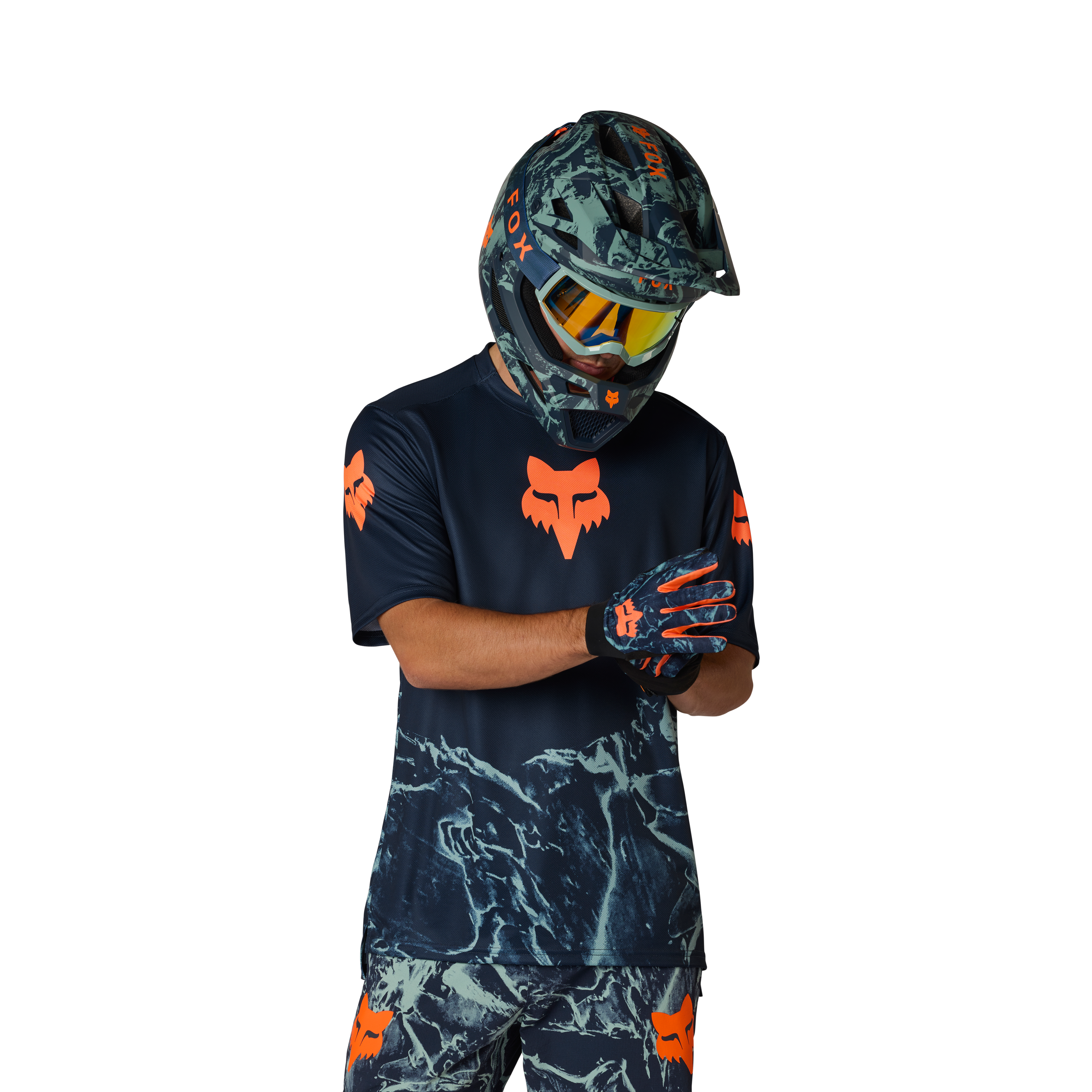 Fox Ranger SS Jersey Img Print Arctic Blue