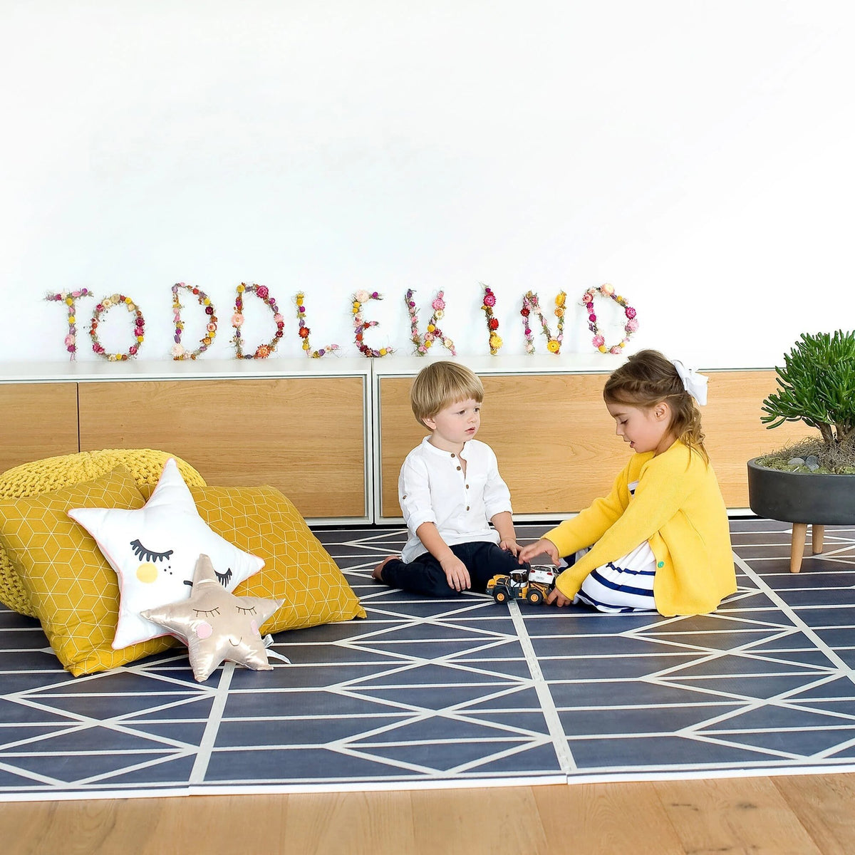 Alfombra de juego Toddlekind Nordic Azul Petróleo