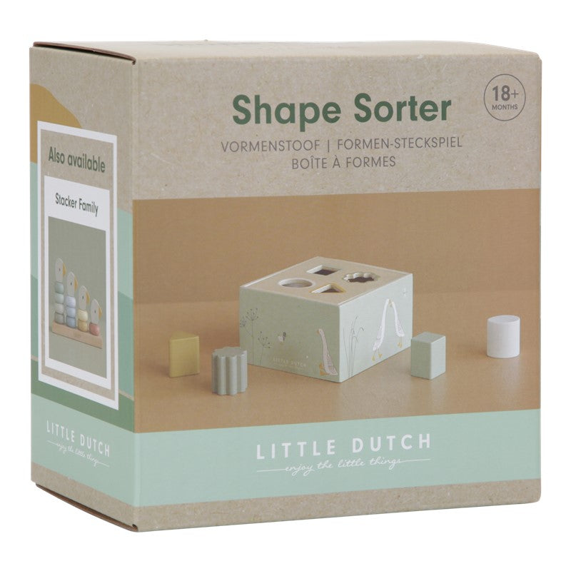 Encajable de madera formas geométricas Oca Oliva de Little Dutch