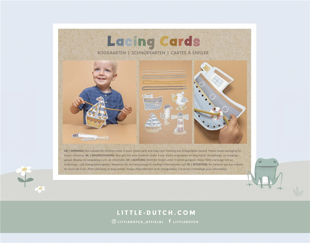 Tarjetas para enlazar cordones Sailors Little Dutch